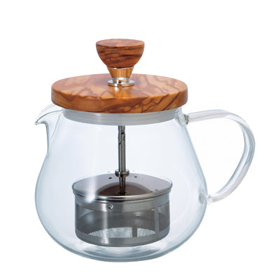 Hario Teaor pull up tebrygger i glass og oliventre - Image 2